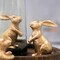 Resin Vintage Gold Bunny Decor Rabbit Figurines, Small Easter Bunny Figurine Set of 3